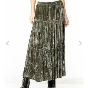 NWT Double D Ranch Water Carrier Silk/Velvet Skirt Bohemian Boho Western